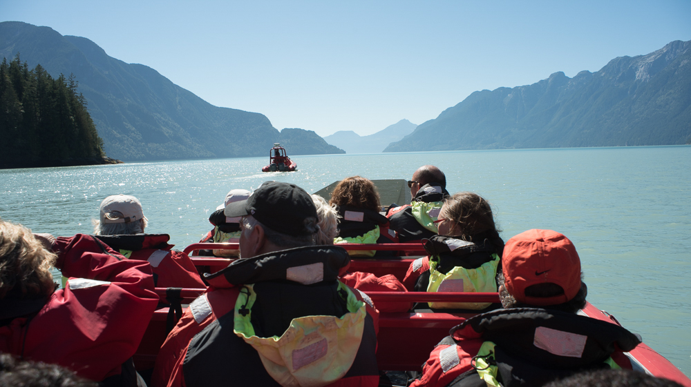 group of people enjoying a tour along the campbell river aboard the campbell river whale watching boats